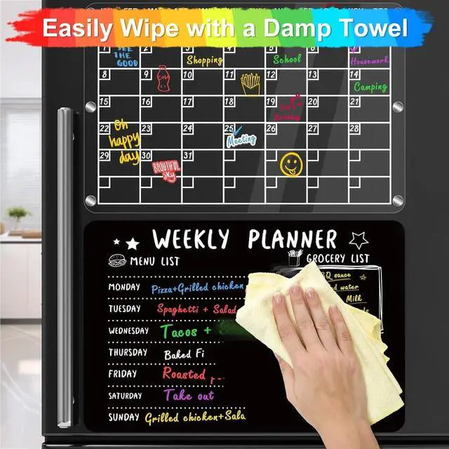 Alt view image 5 of 6 - Liquid Chalk Markers for Acrylic Calendar Planning Board - Fine Tip Wet Erase Markers for Dry Erase Board, Whiteboard, Glass, Mirror - 1mm Fine Point, Easy to Erase, Quick Drying (10 Color)