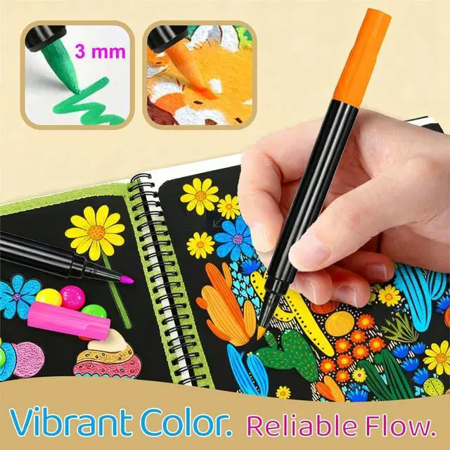 Alt view image 6 of 7 - 12-Color Neon Markers for LED Note Board, Acrylic Planning Board & Fridge Calendar | Wet Dry Erase Fine Tip Pens for Light Up Drawing | Erasable Markers