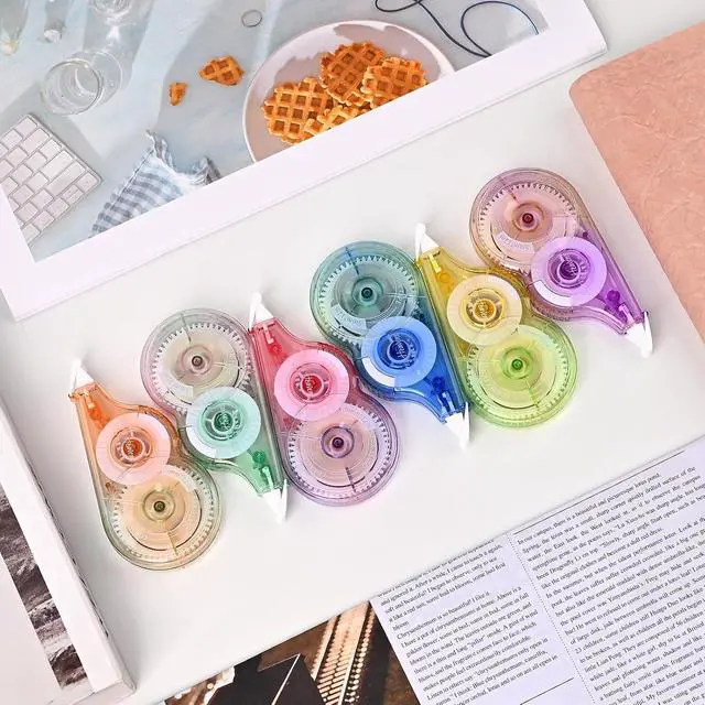 Alt view image 5 of 7 - Temiary 6 Pcs Correction Tapes for Instant Corrections, Easy To Use White Smooth Pull Out Tape, Aesthetic Tape for School Office (Gradient)