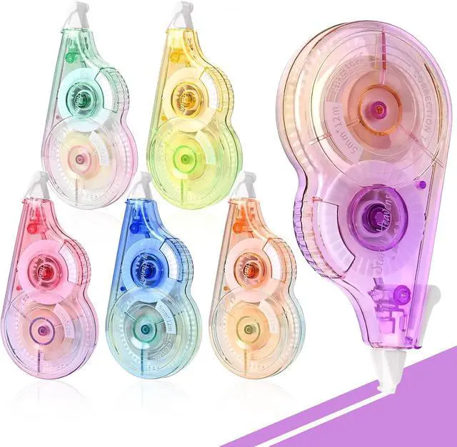 Alt view image 6 of 7 - Temiary 6 Pcs Correction Tapes for Instant Corrections, Easy To Use White Smooth Pull Out Tape, Aesthetic Tape for School Office (Gradient)