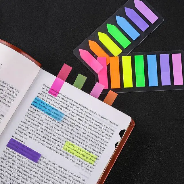 Alt view image 2 of 7 - Lysas 4 Sets Neon Page Markers, 560 Pcs Colored Sticky Index Tabs