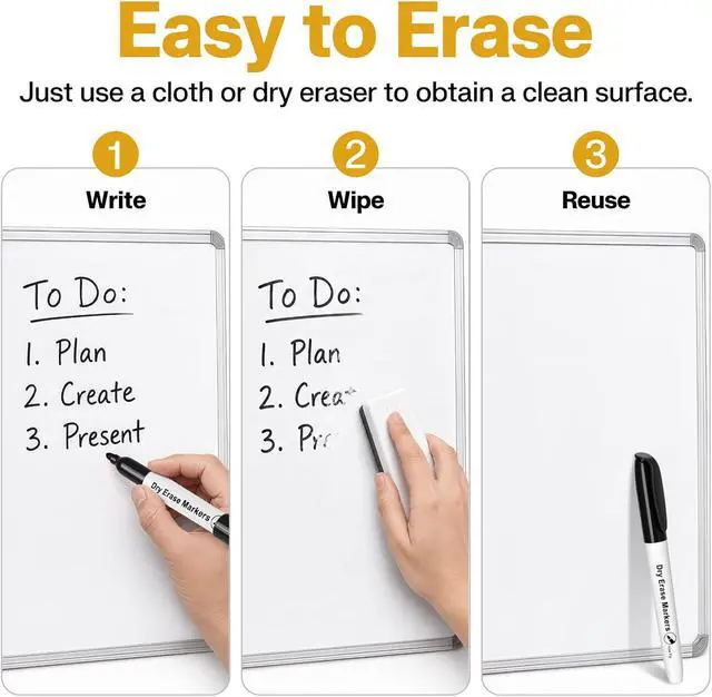 Alt view image 5 of 7 - V-Opitos 30 Pack Fine Tip Dry Erase Markers - Bulk Whiteboard Erasable Black Markers, Ideal for School Classroom Office Supplies, Non-Toxic & Easy Clean for White board