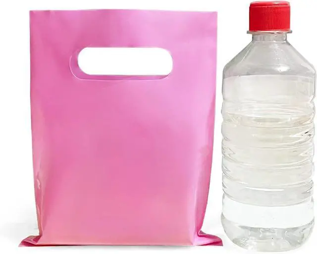 Alt view image 5 of 7 - Plastic Party Favor Small Gift Bags, 100 PCS 6" x 8" Goodie Bags for Kids, Candy Treat Pouches Bulk with Handle for Kids' Birthday Party, Thanksgiving, Christmas, Halloween, 10 Colors