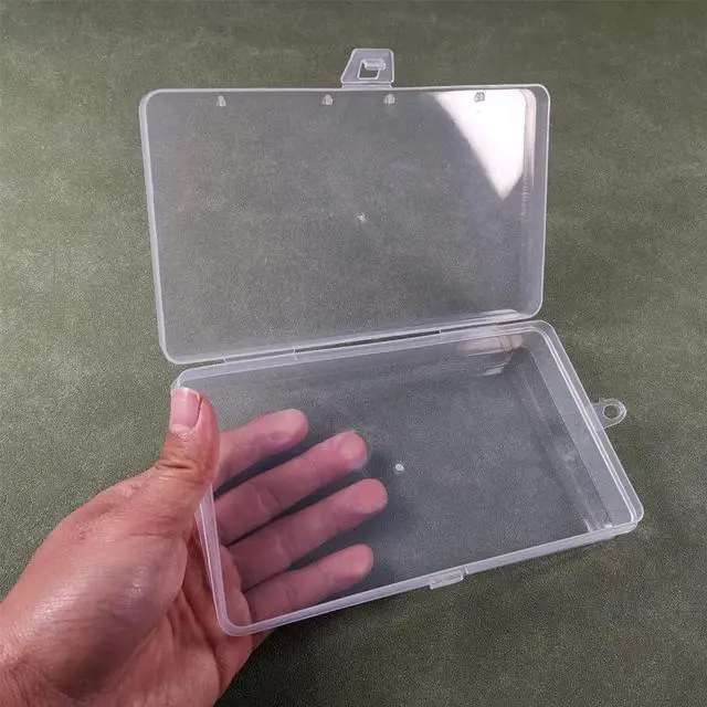 Alt view image 4 of 4 - Gebildet 4 Pcs Clear Plastic Storage Box, Rectangular Containers Case with Lid, for Pills, Jewellery, Herbs, Tiny Bead, Craft Items