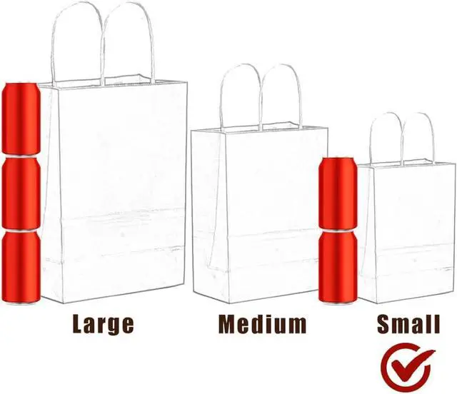 Alt view image 4 of 7 - qiqee 26-Packs Brown Gift Bags with Handles Bulk 8.3"x3"x 6" Small Size Kraft Paper Bags Multiple Uses (Small Size)