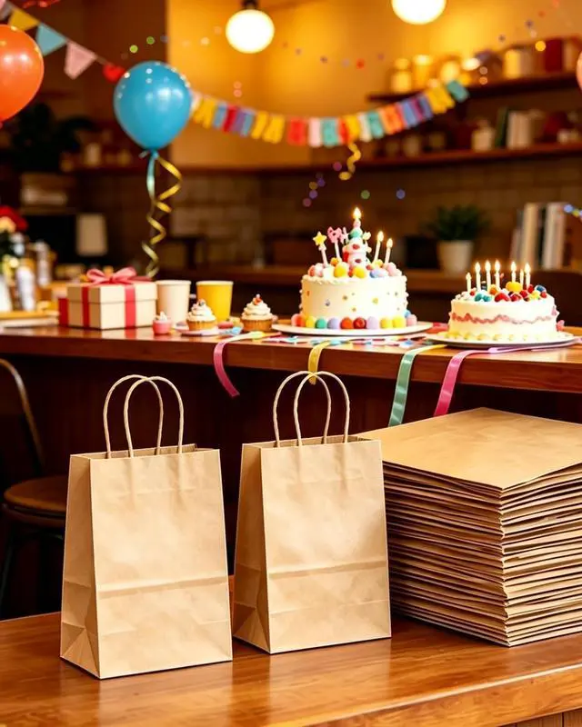 Alt view image 7 of 7 - qiqee 26-Packs Brown Gift Bags with Handles Bulk 8.3"x3"x 6" Small Size Kraft Paper Bags Multiple Uses (Small Size)