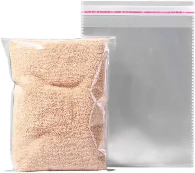 Alt view image 4 of 7 - 100 Pieces (9x12 Inch) Clear Plastic Bags for Packaging, Clothing & T-Shirts Strong Packing Self Adhesive Cellophane Bag