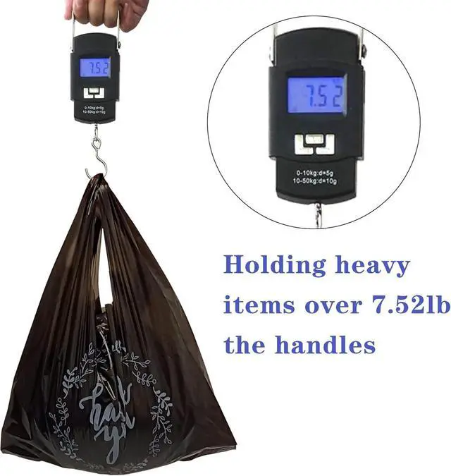 Alt view image 4 of 7 - TOSPARTY 100PCS Black Thank You T-Shirt Bags Plastic Bulk Shopping Restaurant Bags 8.7 x 4.1 x 11.6
