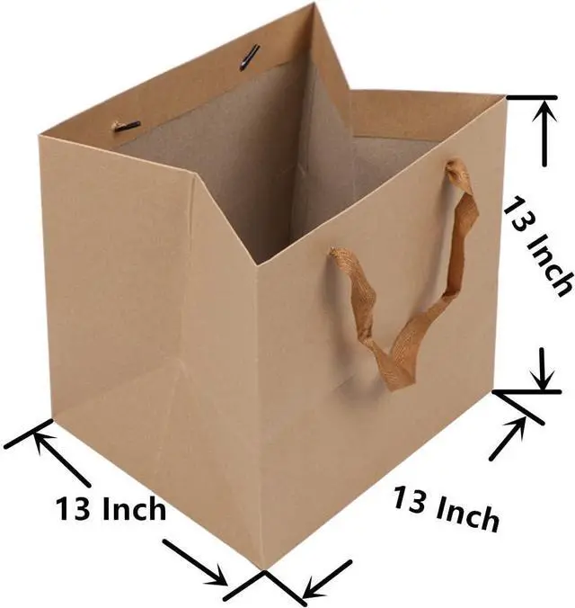Alt view image 2 of 5 - DraDraLee Large Kraft Paper Gift Shopping Handle Bags for Package 13inch