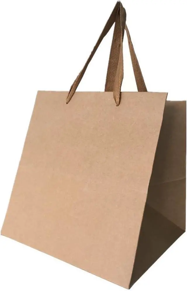 Alt view image 3 of 5 - DraDraLee Large Kraft Paper Gift Shopping Handle Bags for Package 13inch