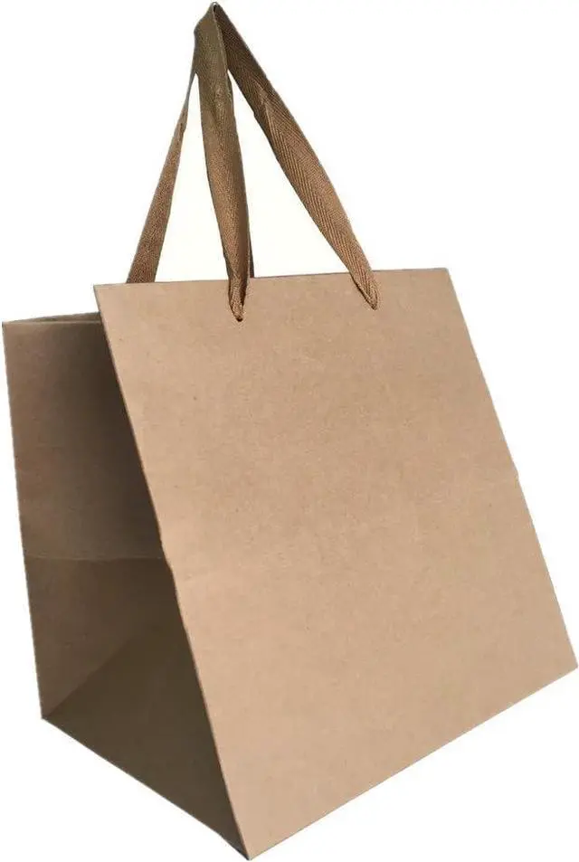 Alt view image 4 of 5 - DraDraLee Large Kraft Paper Gift Shopping Handle Bags for Package 13inch