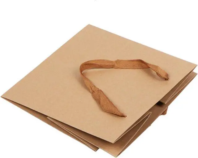 Alt view image 5 of 5 - DraDraLee Large Kraft Paper Gift Shopping Handle Bags for Package 13inch