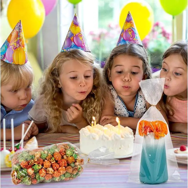 Alt view image 4 of 6 - Labeol Clear Cellophane Bags,100Packs 7X14 Inch Popcorn Gift Warp