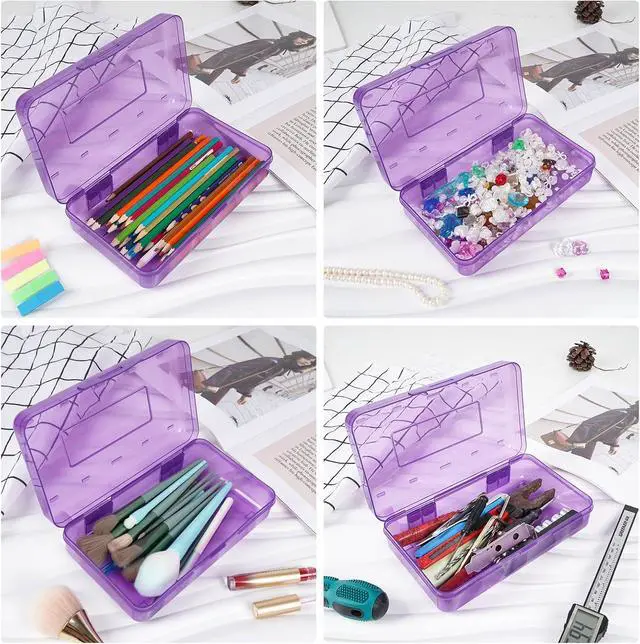 Alt view image 5 of 7 - Large Capacity Colored Pencil Case, Pencil Box,Plastic Pencil Boxes