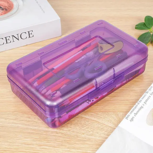 Alt view image 7 of 7 - Large Capacity Colored Pencil Case, Pencil Box,Plastic Pencil Boxes