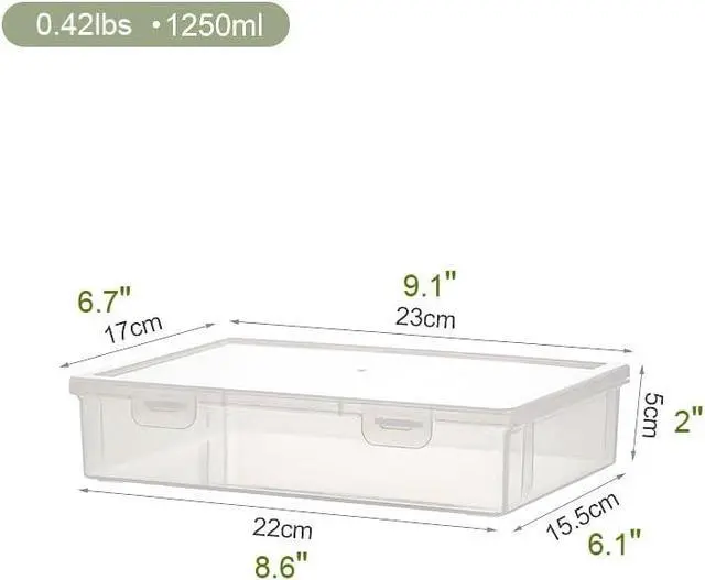 Alt view image 2 of 6 - Vidifor Plastic Storage Containers with Latching Lid for Art Craft Supply, Crayon, Pencil Box, Photos, Washi Tape (White Empty -1 pack)