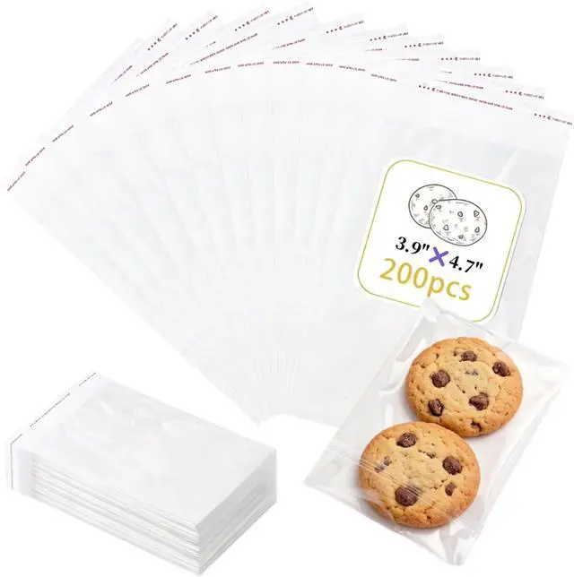 Main image of Clear Resealable Cellophane Bags, 200 Pcs
