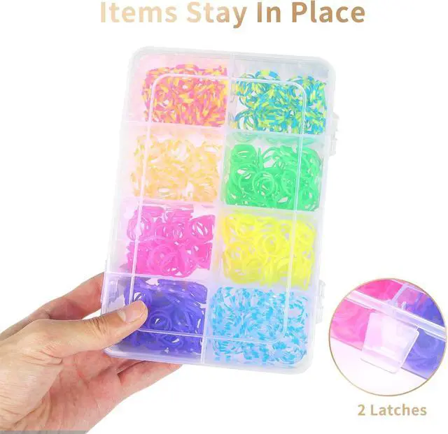 Alt view image 5 of 7 - QUEFE Bead Organizer Box 2 Pack 8 Grid Plastic Tackle Box Storage Dividers