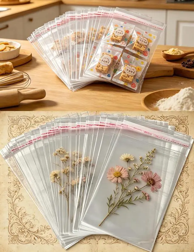 Alt view image 6 of 7 - Clear Resealable Cellophane Bags, 200 Pcs