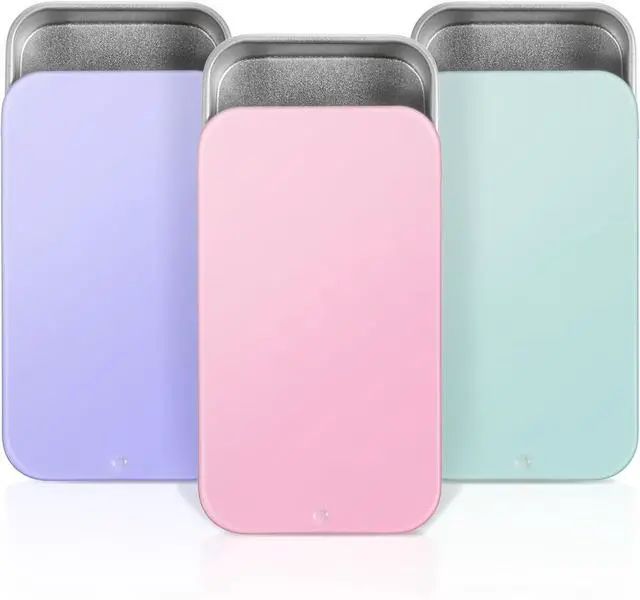 Main image of SynHHergyx Metal Tin Box, 3 Pcs 2.36×1.33×0.4 Inch Slide Top Small Tin Box Rectangular Empty Containers with Lids Portable Mini Boxes for Candies Jewelry Crafts Lip Balm Cosmetic (3 Colors)