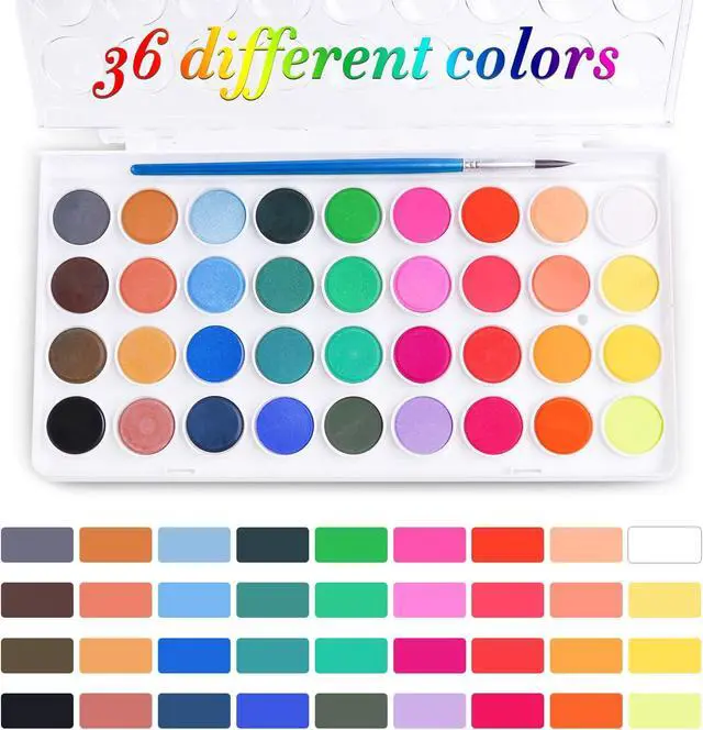 Alt view image 2 of 5 - AROIC Watercolor Paint Set, 36-Color Watercolor Paint with 10 Brushes