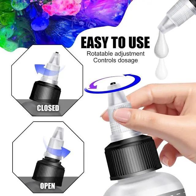 Alt view image 4 of 7 - White Alcohol Ink for Epoxy Resin - 3.5oz/100ml Concentrated White Resin Pigment, Alcohol-Based Ink for Epoxy Resin Painting, Petri Dish Making, Resin Art - Epoxy Dye for Coaster, Yupo, Tumbler Making