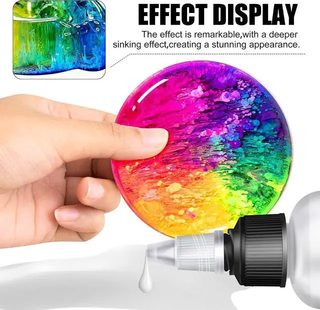 Alt view image 5 of 7 - White Alcohol Ink for Epoxy Resin - 3.5oz/100ml Concentrated White Resin Pigment, Alcohol-Based Ink for Epoxy Resin Painting, Petri Dish Making, Resin Art - Epoxy Dye for Coaster, Yupo, Tumbler Making