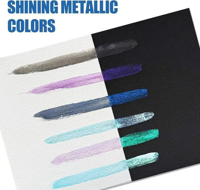 Alt view image 6 of 6 - CraftyManor Mini Super Glitter Watercolor Paint Set, 20 Colors Ultra-Shimmer Metallic Watercolour Painting Sets, Solid Pearl Water Color Paints for Adult, 1ml Trial Pack (Sci-Fi)