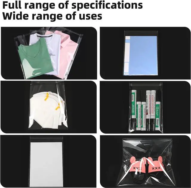 Alt view image 6 of 7 - Self Sealing Cellophane Bags, Clear, 10x14 in, 100 Pcs
