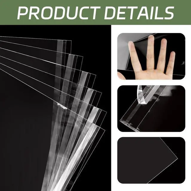 Alt view image 3 of 7 - VOKOY 100PCS 8.5 x 11 Inch Cellophane Bags Self Sealing, Resealable Clear Plastic Sleeves for Paper, Artwork, Photo Mats, Comic, Magazine Page Protectors