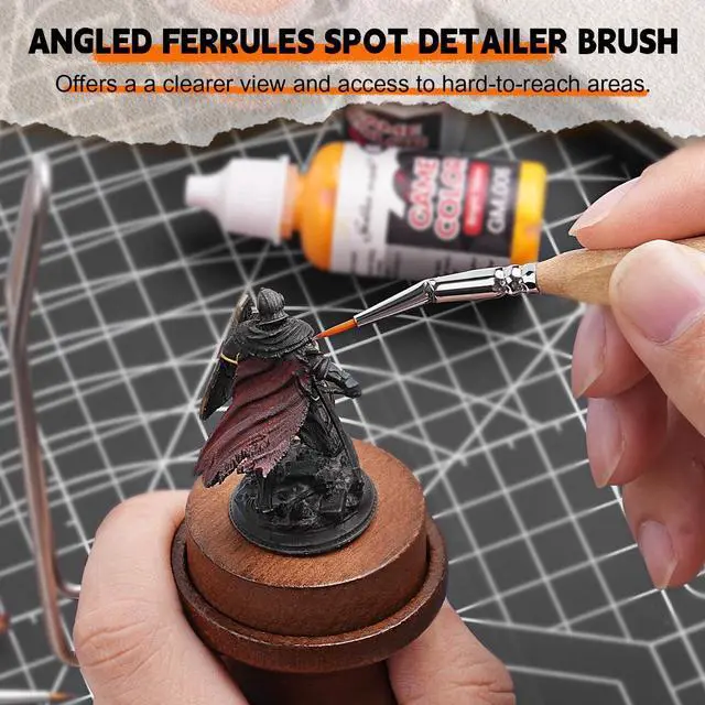 Alt view image 4 of 7 - Golden Maple Detail Paint Brush Set, 15pcs Miniature Paint Brushes with Triangular Handles for Fine Detailing & Art Painting - Acrylic, Oil, Watercolors & Paint by Number, Models, Figurine, Craft