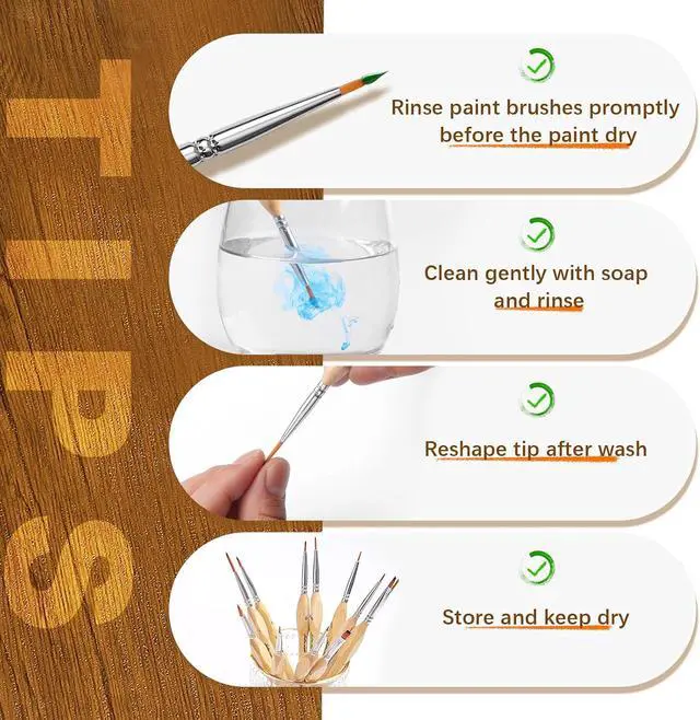 Alt view image 6 of 7 - Golden Maple Detail Paint Brush Set, 15pcs Miniature Paint Brushes with Triangular Handles for Fine Detailing & Art Painting - Acrylic, Oil, Watercolors & Paint by Number, Models, Figurine, Craft