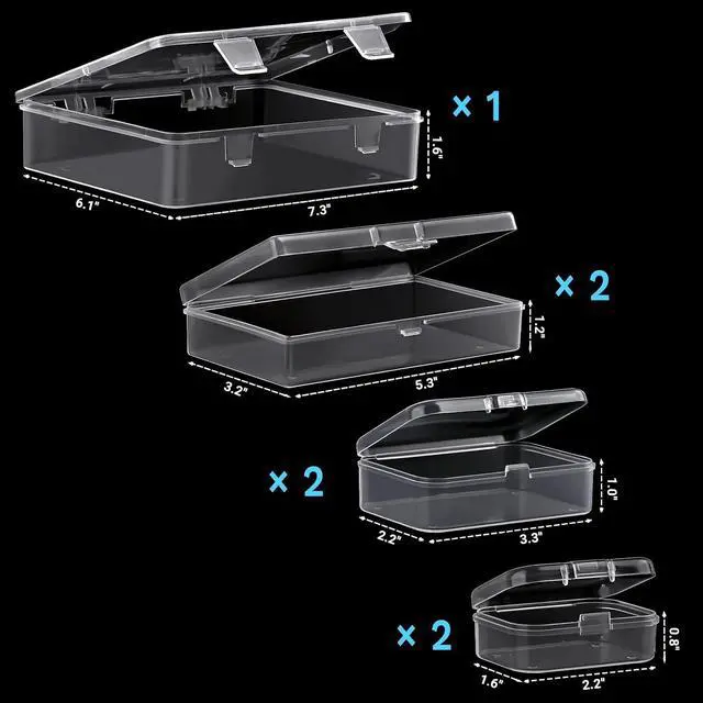 Alt view image 2 of 7 - Clear Small Plastic Storage Containers with Lids, 7 Pack