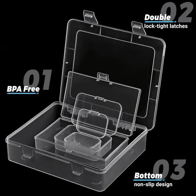 Alt view image 3 of 7 - Clear Small Plastic Storage Containers with Lids, 7 Pack
