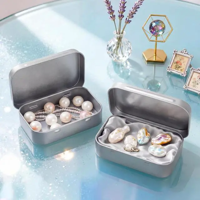 Alt view image 3 of 7 - Hotop 3 Pack Metal Rectangular Empty Hinged Tins 3.75 x 2.45 x 0.8 Inch Box Containers with Lids Mini Portable Box Small Storage Kit, Home Organizer (Silver)