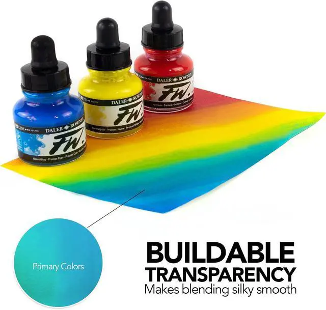 Alt view image 4 of 7 - Daler-Rowney FW Acrylic Artists Ink, 1 oz, Flame Orange (160029687)