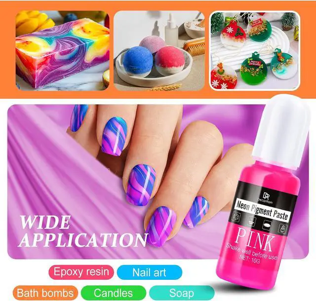 Alt view image 5 of 7 - Neon Pigment Paste, 12 Colors Pigment Paste for Epoxy Resin, Opaque Resin Dye, Vibrant Color Easily Mix for Making Jewelry, Bath Bombs, Soap, Candles, Nail Art, Christmas Coasters Adult Hobby