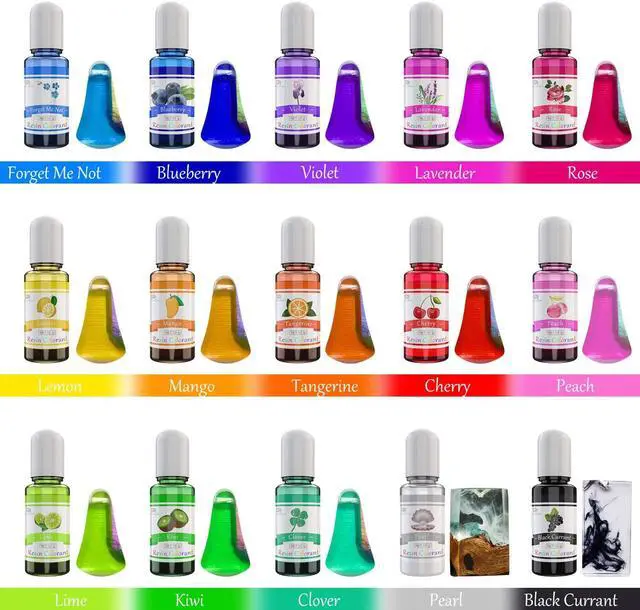 Alt view image 2 of 7 - Epoxy Resin Pigment - 15 Color Liquid Epoxy Resin Dye - Highly Concentrated Epoxy Resin Colorant for Resin Color Art, DIY Jewelry Making Supplies - AB Resin Coloring for Paint, Crafts - 10ml Each