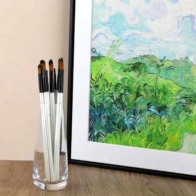 Alt view image 4 of 7 - 12 Pcs Filbert Paint Brush Set for Acrylic Painting, Flat Tip Watercolor Gouache Artist Brush Professional Painting Kits with Nylon Tips for Drawing Painting (Flat Tip)