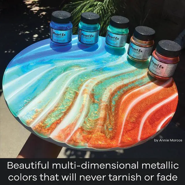 Alt view image 3 of 7 - Jacquard Pearl Ex Pigment Powder 0.75 oz Pearl White - Loose Mica Powder for Epoxy Resin, Watercolors, Calligraphy Ink & Clay - Epoxy Pigment Powder - Epoxy Resin Color