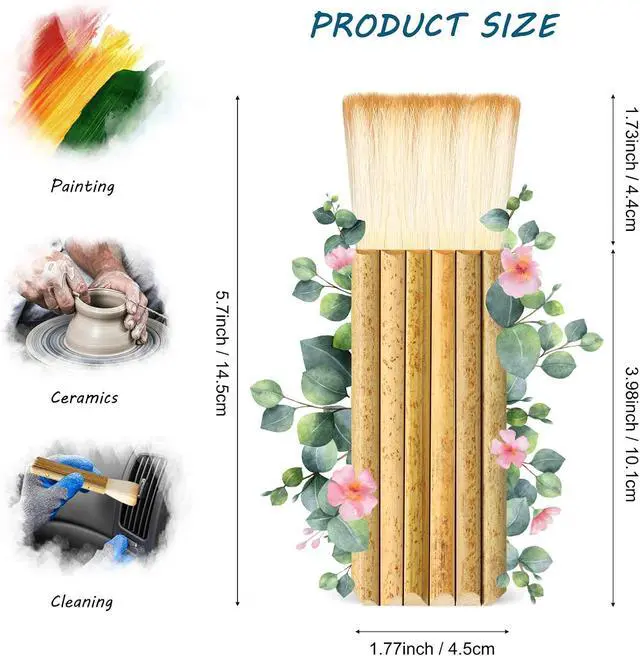 Alt view image 2 of 7 - Tenare 2 Pcs Hake Brush for Watercolor Bamboo Blender, Classic Style