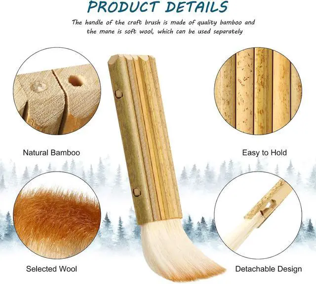 Alt view image 3 of 7 - Tenare 2 Pcs Hake Brush for Watercolor Bamboo Blender, Classic Style
