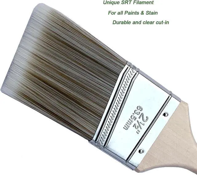 Alt view image 3 of 7 - Magimate 2-1/2" Inch Angle Sash Brush Long Wood Handle Cut-in Painting