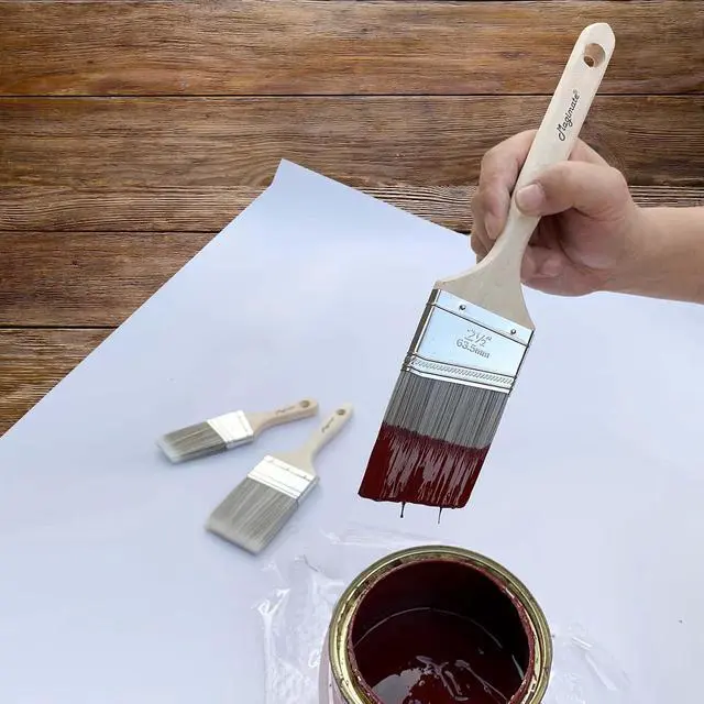 Alt view image 4 of 7 - Magimate 2-1/2" Inch Angle Sash Brush Long Wood Handle Cut-in Painting
