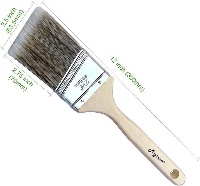 Alt view image 2 of 7 - Magimate 2-1/2" Inch Angle Sash Brush Long Wood Handle Cut-in Painting