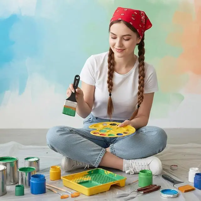 Alt view image 7 of 7 - 6 Pieces Palette Knife Set Painting Knife Oil Paint Brush and Knife-Set Paintbrush Fan Brushes Set Palette Knives for Oil Paint Acrylic-Painting Artist Gifts