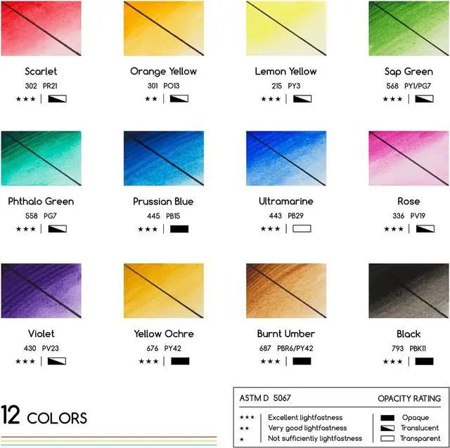 Alt view image 2 of 6 - MEEDEN Watercolor Paint Tubes Set: 12 x 12ml (0.4 oz) Colors Painting Set