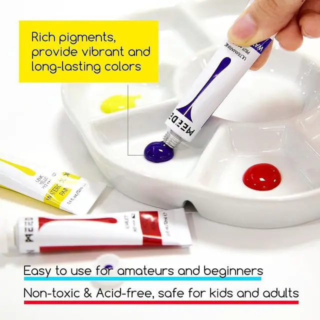 Alt view image 4 of 6 - MEEDEN Watercolor Paint Tubes Set: 12 x 12ml (0.4 oz) Colors Painting Set