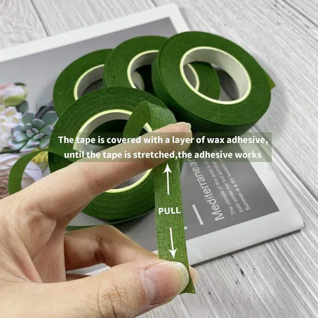 Alt view image 2 of 6 - zYoung 4 Rolls Floral Tape 1/2inch Flower Tape Dark Green Floral Tape for Bouquets Floral Arranging Stem Wrap Craft