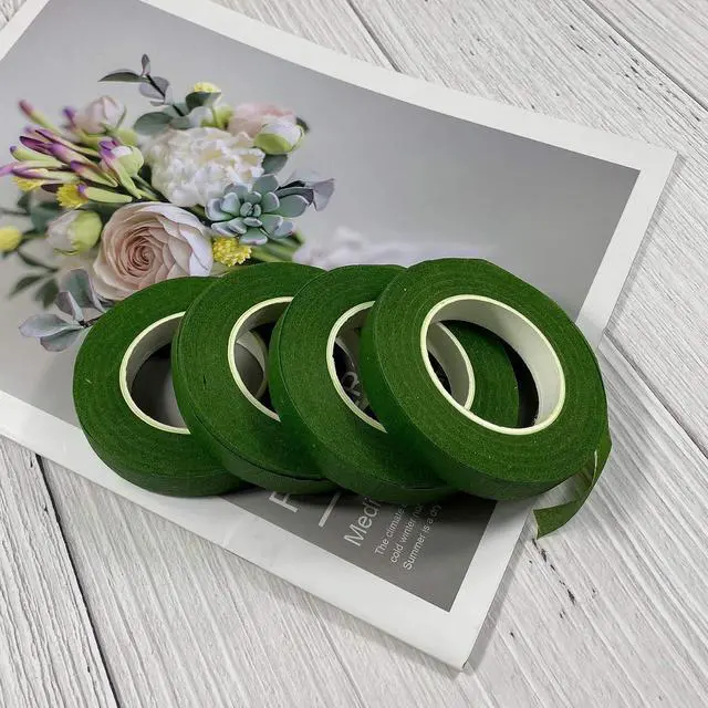 Alt view image 5 of 6 - zYoung 4 Rolls Floral Tape 1/2inch Flower Tape Dark Green Floral Tape for Bouquets Floral Arranging Stem Wrap Craft